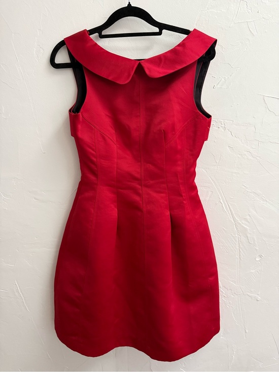 Zara Dresses & Skirts - Zara Red Sleeveless Mini Dress with Peter Pan Collar